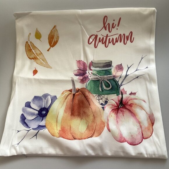 FALL AUTUMN HARVEST PUMPKIN OWL PILLOW COVERS SET 4 SOFT - Picture 7 of 13